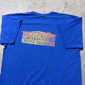 Extreme Makeover Home Edition Television Show Promotion T Shirt  ABC Blue‎ XL